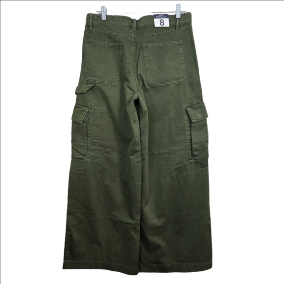 🔥ABSOLUTE FINAL💲⬇️GAP Women Olive Green Wide-Leg Cargo Pants, Size 8 ~ NWT - Picture 7 of 12
